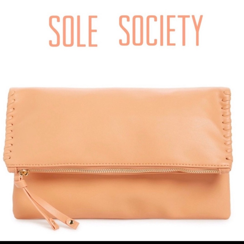Sole Society Peach Clutch with Zipper